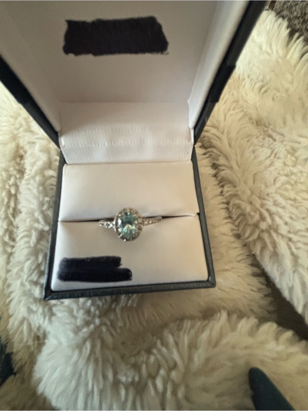 Kohl's Sterling Silver Light Blue Oval Halo Ring